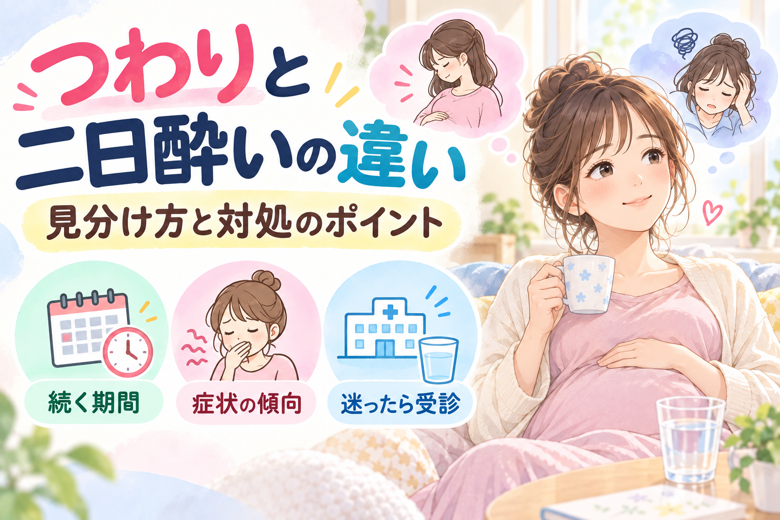 つわりと二日酔いは何が違う？症状の見分け方と対処法