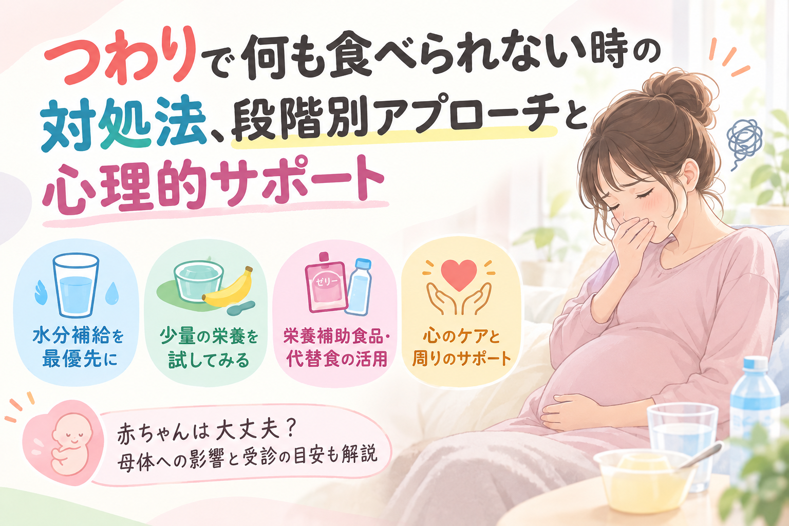 つわりで何も食べられない時の対処法、段階別アプローチと心理的サポート